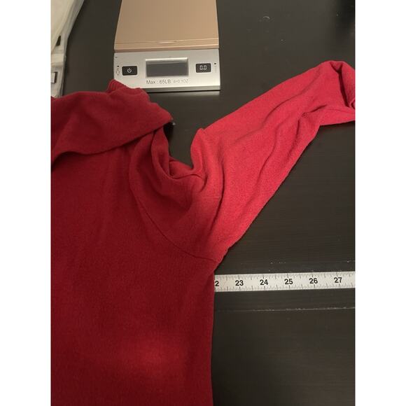 Chicos Women Tunic Size 3 US XL Red Rayon Stretch Soft Cozy Cowl Neck Minimalist - Picture 5 of 7